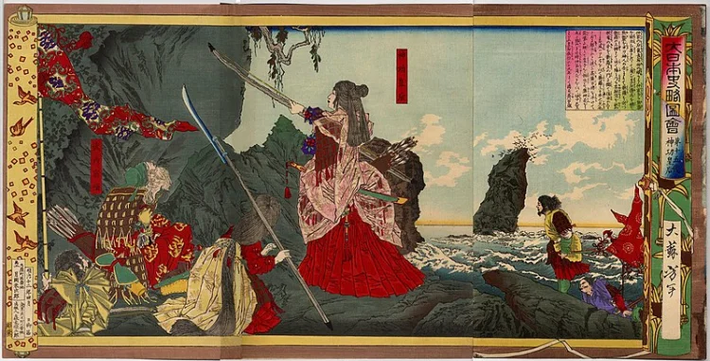Hoàng hậu hay Thiên hoàng Jingu (169-269) được xem là Onna-Bugeisha đầu tiên trong lịch sử Nhật Bản. Sau cái chết của chồng, Thiên hoàng Chuai, bà lên ngôi và đích thân lãnh đạo trận chiến với Silla - Hàn Quốc ngày nay.