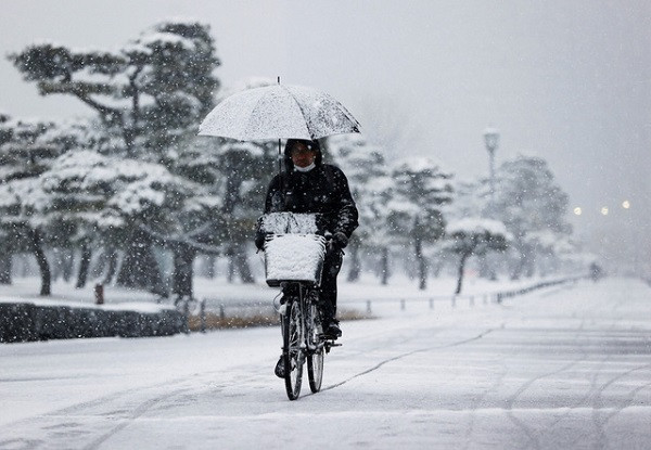 Tuyết rơi dày khiến một phần tuyến đường cao tốc kết nối vùng thủ đô Tokyo phải tạm dừng hoạt động.