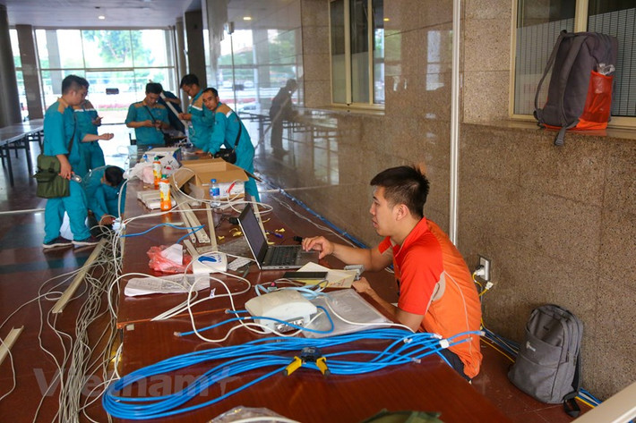 Dự kiến, Trung tâm Truyền thông quốc tế sẽ mở cửa hoạt động trong 5 ngày, từ 25/2 - 1/3. (Ảnh: Minh Sơn/Vietnam+)