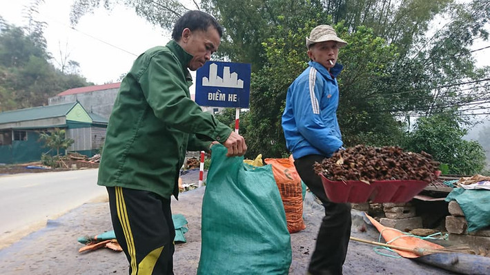 Hồi phơi khô được đóng bao đem đi bán.