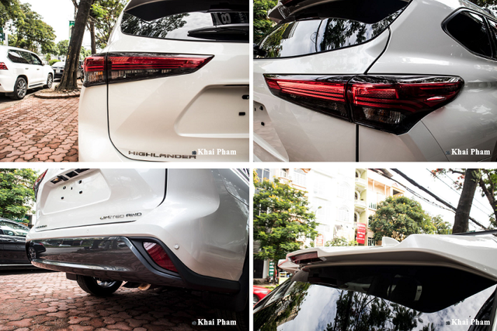 Ngoài ra, trên chiếc SUV này còn có bậc lên/xuống gắn cố định, giác nóc, táy nắm cửa đồng màu thân xe. Phần đuôi, Toyota Highlander 2020 mang trong mình ảnh hưởng thiết kế của những chiếc xe Lexus, sự sang trọng là điều mà người dùng dễ dàng tìm thấy trên phiên bản Limited này.