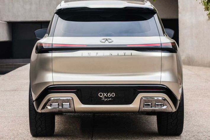 Với QX60 Monograph, Infiniti đã bôi đen toàn bộ các chi tiết phía bên trên đường đai hông, làm nổi bật hơn khung cửa sổ mạ crôm và đường ray mái. Monograph cũng tự hào có một số chủ đề trang trí phong cách Nhật Bản khác biệt, bắt đầu với kết cấu ba chiều, lấy cảm hứng từ nghệ thuật gấp giấy origami ứng dụng cho lưới tản nhiệt, khe gió trên cản trước. Infiniti còn cho biết phần mái toàn cảnh của QX60 Monograph có thể gập lại giống như một chiếc kimono.