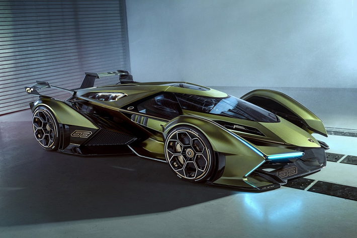 Ý tưởng để Lamborghini phát triển Lambo V12 GT Vision Gran Turismo xuất phát từ tựa game đua xe Gran Turismo Sport. Chiếc supercar sở hữu ngoại hình mang hơi hướm tương lai, kết hợp cùng phong cách hầm hố đặc trưng lấy cảm hứng từ chiến đấu cơ của hãng siêu xe Italy.