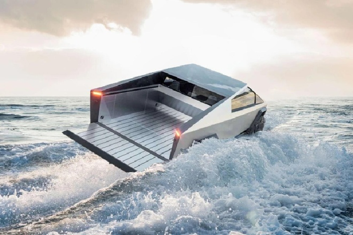 Đáp lại thắc mắc của khách hàng về độ sâu lội nước của Tesla Cybertruck chống đạn, ông chủ hãng xe Tesla khẳng định siêu bán tải mới có thể bơi như một chiếc thuyền. “Tesla Cybertruck có thể nổi và bơi một lúc trên mặt nước”, Elon Musk trả lời trên Twitter.