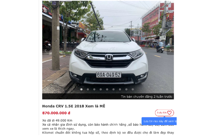 Trong thời gian sắp tới, Honda Việt Nam (HVN) sẽ giới thiệu CR-V 2020 phiên bản nâng cấp facelift mới với một số thay đổi về thiết kế và trang bị, điều này chắc chắn sẽ ảnh hưởng đến giá bán của CR-V đã qua sử dụng trên thị trường xe cũ.