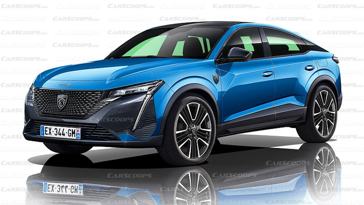 Ở phần lưới tản nhiệt trước của Peugeot 4008 2023 mới sẽ vẫn là logo sư tử Peugeot quen thuộc, trong khi đèn pha LED duy trì cách thiết kế mở rộng về chiều dọc trên cản va sơn đen tương tự Peugeot 3008 và 5008.