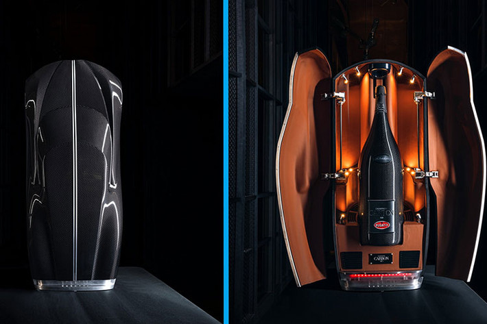 Bắt nguồn từ mối quan hệ hợp tác được công bố vào năm 2018, Bugatti cùng Champagne Carbon sau đó đã trao đổi những kiến thức chuyên môn và di sản trong nhiều thập kỷ để tạo ra vỏ chai rượu champagne độc nhất La Bouteille Noire.