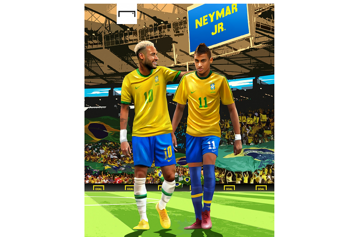 Neymar cán mốc 12 năm khoác áo ĐT Brazil. (Ảnh: Goal)