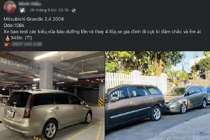 Mới đây, “huyền thoại” một thời của Nhật Bản tại Việt Nam là Mitsubishi Grandis đời 2008 - một trong những mặt hàng được rao bán trên cộng đồng xe cũ tại Đồng Nai với mức giá “ngon bổ rẻ”.