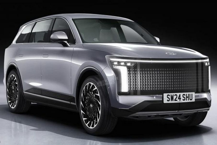 Thiết kế ngoại thất của mẫu xe SUV Hyundai Ioniq 7 được lấy cảm hứng từ 45 Concept, xe có các cụm đèn hình khối và đèn ban ngày chạy dọc. Ngoài ra, các thiết bị đặt trước đầu xe sẽ được dùng để liên lạc giữa người lái và phương tiện khác, hoặc với người đi bộ trên đường trong tương lai.