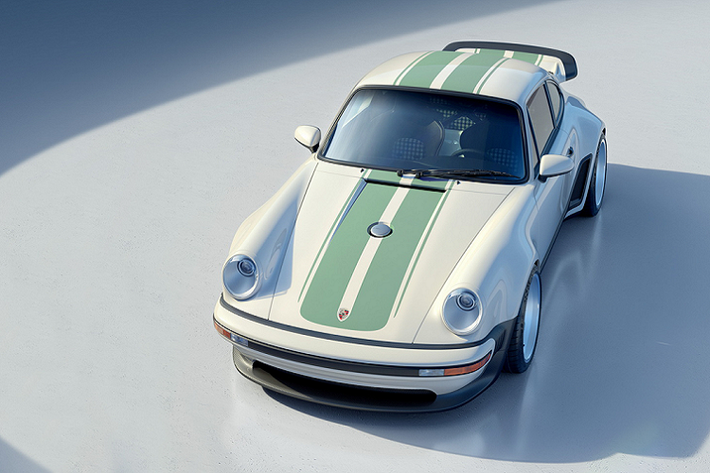 Về nội thất, xe sở hữu hệ đồng hồ đo analog và vô lăng Porsche phong cách cổ điển. Ngoài ra, nội thất của xe còn được bọc vải Houndstooth “Grun” trên các chi tiết bao gồm bụng cửa và ghế ngồi bằng sợi carbon. Xe cũng được nâng cấp với một số trang bị hiện đại như hệ thống máy lạnh cũng như hệ thống sạc không dây giúp đem lại sự tiện lợi cho khách hàng.