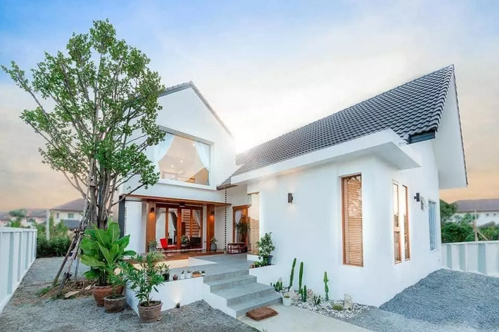 Một ngôi nhà cấp 4 thiết kế đơn giản nhưng gây ấn tượng vì khung cảnh đẹp như trong phim Hàn Quốc.