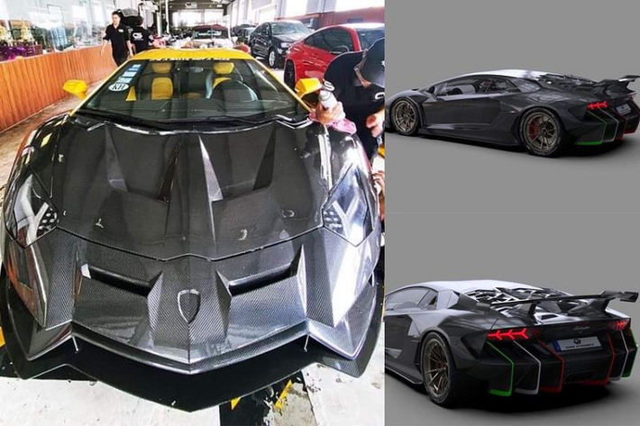 Siêu xe Lamborghini Aventador LP700-4 hàng hiếm này thuộc sở hữu của một tay chơi xe có tiếng tại Sài Gòn, nguyên bản xe có ngoại thất màu vàng nhưng chủ nhân đã quyết định "lột xác" chiếc xe với gói độ Duke Dynamics để chuẩn bị tham gia hành trình siêu xe VietRally.