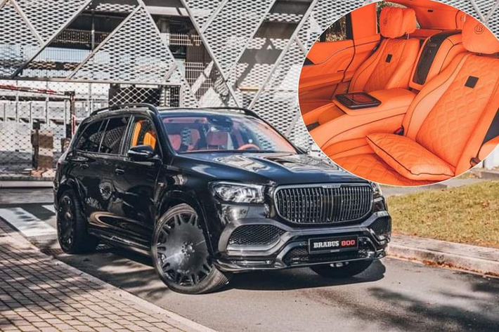 Mercedes-Maybach GLS của Brabus được hoàn thiện trong màu sơn đen bóng, lưới tản nhiệt có gắn tên hãng độ, cánh gió trước bằng sợi carbon, các hốc gió sợi carbon trước và sau cùng bộ khuếch tán carbon phía sau.