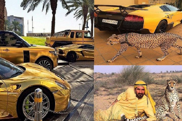 1. Quốc vương Dubai Sheikh Mohammed bin Rashid Al Maktoum Là Quốc vương của vùng đất giàu có bậc nhất thế giới từ năm 2006, không lạ khi ông Sheikh Mohammed bin Rashid Al Maktoum có trong tay những chiếc xe đắt đỏ và độc đáo nhất hành tinh, bao gồm Koenigsegg CCXR, Buggati Veyron Pegaso, Rolls-Royce Ghost bọc vàng, Rolls-Royce Phantom Drophead Coupe có một không hai, Mercedes-AMG G63, Mercedes G550...Đặc biệt, mỗi chiếc đều mang biển số "No.1".