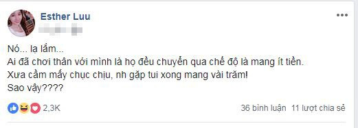 Xinh đẹp, giàu có là thế nhưng không ít lần, nữ ca sĩ gốc Hàn Quốc phải "méo mặt" vì thói quen không mang tiền mặt. Lý do này dẫn đến việc Hari Won phải thường xuyên vay tiền từ bạn bè đến quản lý mỗi khi ra ngoài.