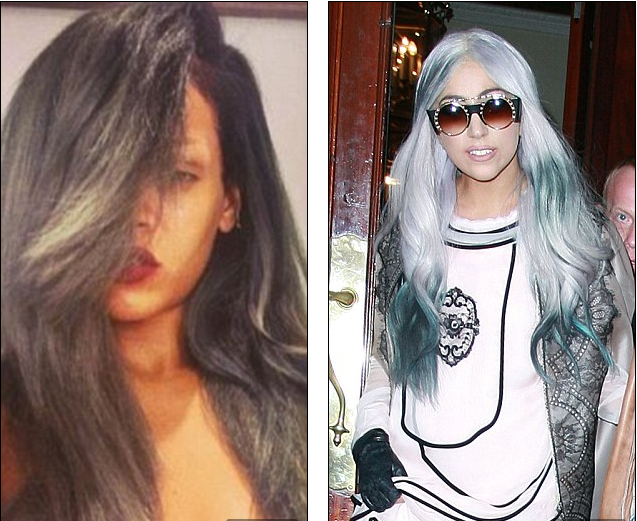 Rihanna và Lady Gaga cũng rất thích thú với trào lưu tóc hoa râm này.