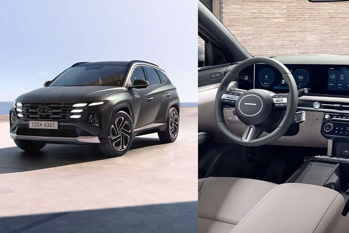 Tại Hàn Quốc, giá xe Hyundai Tucson 2025 chua được công bố, xe được bổ sung hai màu mới: xanh Fine Green Matte và đỏ Ultimate Red metallic. Hyundai cũng nâng cấp nội thất 3 tông màu (xanh lá, đen và xám).