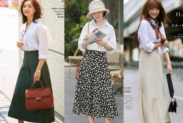 Kết hợp áo với váy dáng dài. Cách phối sơ mi với váy dáng dài mang lại vẻ nữ tính cho người mặc. Nó cũng có tính ứng dụng cao khi phù hợp với nhiều hoàn cảnh như công sở, party hay xuống phố.
