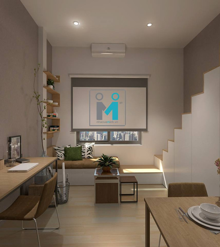 Những chiếc cửa sổ là điều không thể thiếu trong các căn chung cư 20m2. Ảnh: xaynhachothue.