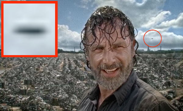 Vật thể nghi UFO được phát hiện vào ngày 21/2/2017 trong một tập phim của Walking Dead do một người dùng Youtube tên là Lampicka PSN nhìn thấy. Nguồn ảnh: ufosightingsdaily.