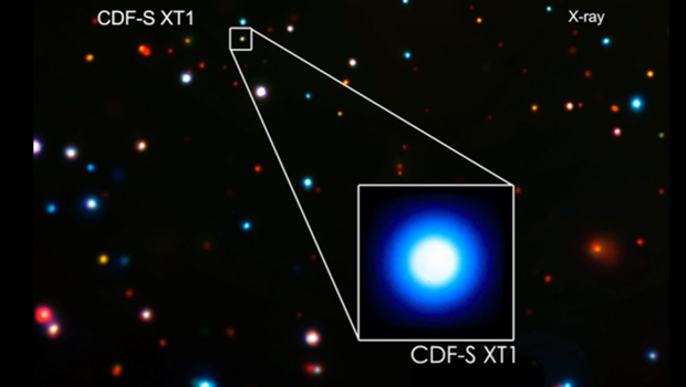 Đài quan sát tia X Chandra của NASA vừa công bố rằng họ đã tìm thấy một nguồn tia X kỳ dị có tên là CDF-S XT1 nằm trong khu vực Chandra Deep Field South trong không gian.