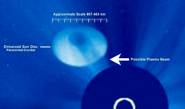 Vật thể nghi UFO được phát hiện vào ngày 2/4/2017 do vệ tinh SOHO của NASA phát hiện. Nguồn ảnh: ufosightingsdaily.