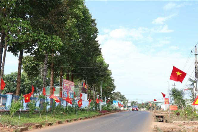 Người dân tự nguyện bỏ công, sức để thực hiện thực hiện “đường cờ” chào mừng Đại hội lần thứ XIII của Đảng.