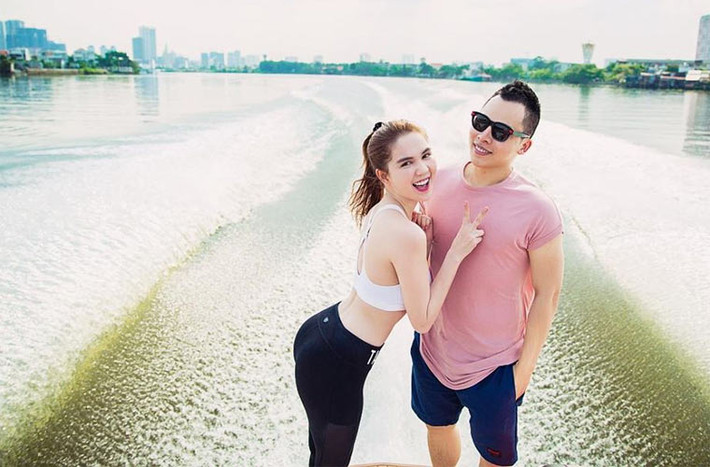 Những bức ảnh sống ảo của Vũ Khắc Tiệp thường thu hút bởi có sự xuất hiện của Ngọc Trinh.