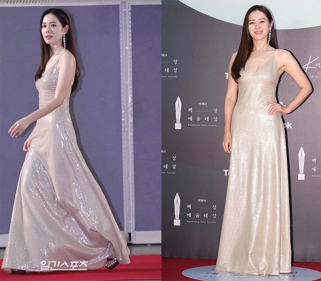 Đôi khuyên tai với 8 viên kim cương hình giọt nước cũng tô điểm thêm vẻ ngoài của Son Ye Jin thêm tuyệt hảo.