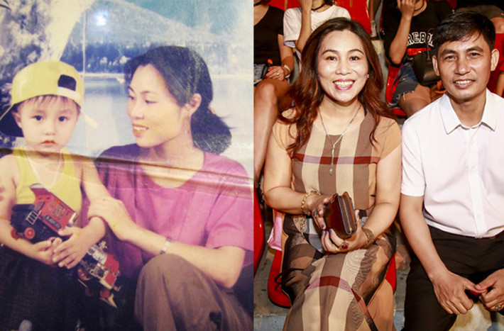 Mẹ Sơn Tùng khi trẻ (trái) và hiện tại.