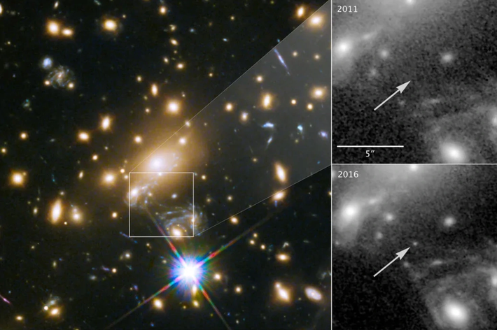 Hình ảnh từ Hubble xác nhận rằng, sự xuất hiện của ngôi sao này không phải là tạm thời - nó đã tồn tại ở điểm đó dưới độ phóng đại cao trong suốt 3,5 năm qua.