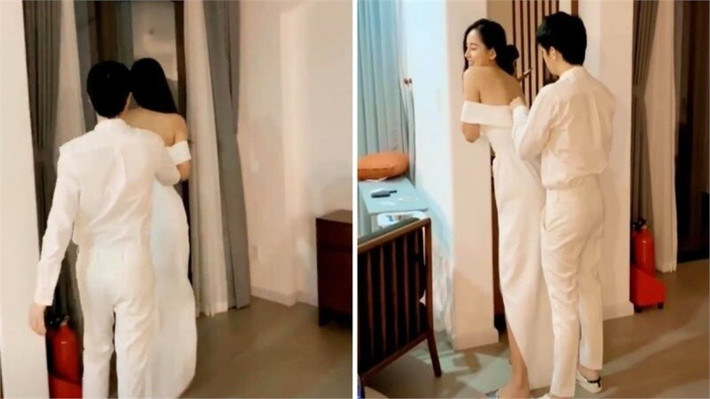 Trước đó, trong chuyến du lịch chung cùng nhóm bạn nổi tiếng, Noo Phước Thịnh còn tỉ mỉ chỉnh khoá váy cho mỹ nhân họ Mai.