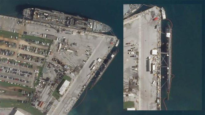 Mặc dù qua ảnh vệ tinh của Planet chụp ngày 20/10, có thể thấy USS Connecticut đang neo đậu tải cảng Guam có vẻ không có hư hại gì. Thế nhưng, một cựu Sĩ quan Tàu ngầm Mỹ đã khẳng định, mũi tàu của tàu ngầm hạt nhân đã bị tháo bỏ và hệ thống định vị thuỷ âm (sonar) của con tàu đang ngâm dưới biển.