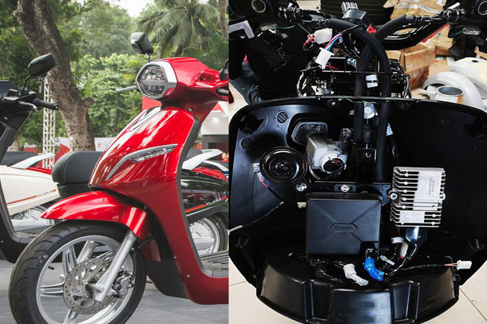 Cũng từ đó, toàn bộ link kiện cấu tạo bên trong xe lộ ra. Trong ảnh là phần đầu xe sau khi được tháo bỏ vỏ ngoài. Toàn cảnh bên trong phần đầu xe cho thấy tất cả các mối nối, hàn xì đều rất chắc chắn, kín đáo nên khả năng chống nước rất cao.