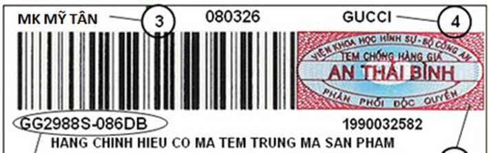 Tem chống hàng giả do Bộ Công an cấp được dán lên phía trên của barcode và phía trên tem có in nhãn hiệu của mắt kính. Mặt sau của tem và barcode là giá bán lẻ quy định và được niêm yết trên toàn quốc.