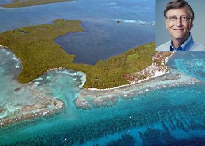 Đảo Grand Bugue Caye của tỷ phú thế giới Bill Gates (25 triệu USD). Ông trùm Microsoft không chỉ sở hữu một hòn đảo riêng, mà đó còn là đảo lớn nhất tại khu vực.