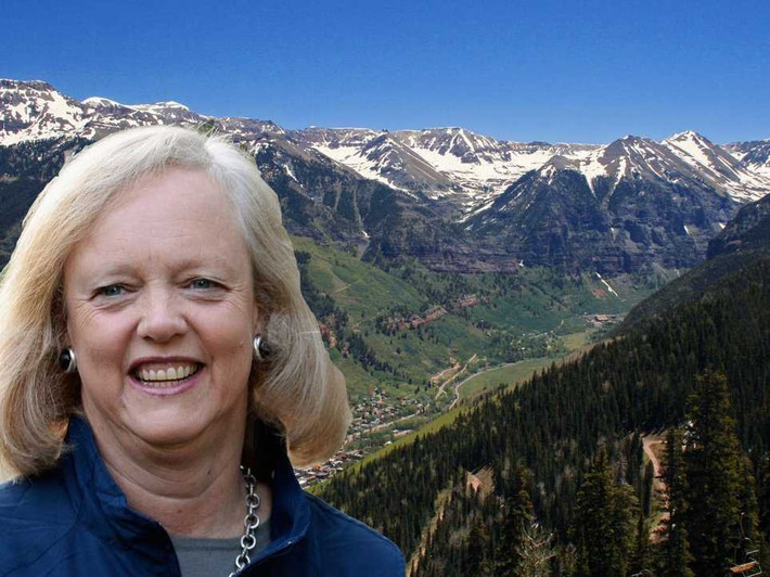 Meg Whitman. Chủ tịch kiêm giám đốc điều hành của HP sở hữu một căn hộ trên núi tại Telluride, Colorado và dành thời gian mùa hè nghỉ ngơi ở đó. Được biết vào năm 2007, bà đã quyên góp tới 1,15 triệu USD vào hoạt động bảo tồn cảnh quan khu vực này.