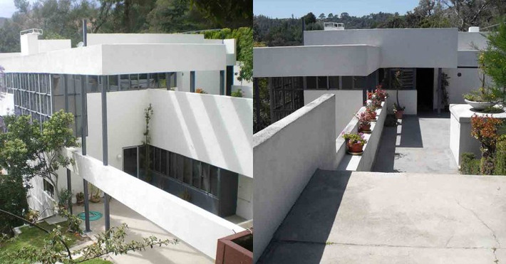 Lovell House trong phim "Bí mật Los Angeles". Nhà có thiết kế hình elip với 3 tầng và rộng gần 700m2 này là điểm nhấn thú vị trong bộ phim của đạo diễn Woody Allen. Tờ Financial Times đánh giá “Sự kết hợp của kiến trúc Âu phức tạp và ánh mặt trời bờ biển phía tây chính là phông nền hoàn hảo như mê cung cùng dàn nhân vật ấn tượng.”