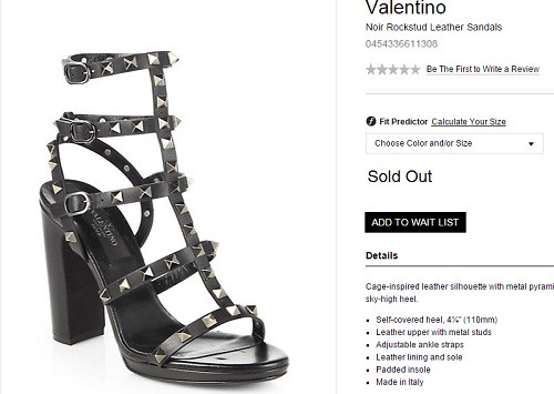 Đó chính là Nior Rockstud Leather Sandal giá hơn 16 triệu đồng, với màu đen đầy quyền lực và rất phù hợp với người đẹp. Ảnh chụp màn hình.