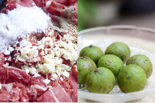 Canh sấu nấu thịt bò. Bát canh có vị chua ngọt tự nhiên, lạ miệng như canh chua sấu nấu thịt bò rau dăm là sự lựa chọn phù hợp để xua tan cảm giác mệt mỏi trong những ngày hè. Thịt bò rửa sạch, thái miếng mỏng, ướp với hạt nêm, nước mắm, tiêu xay. Ảnh: antuonghanoi