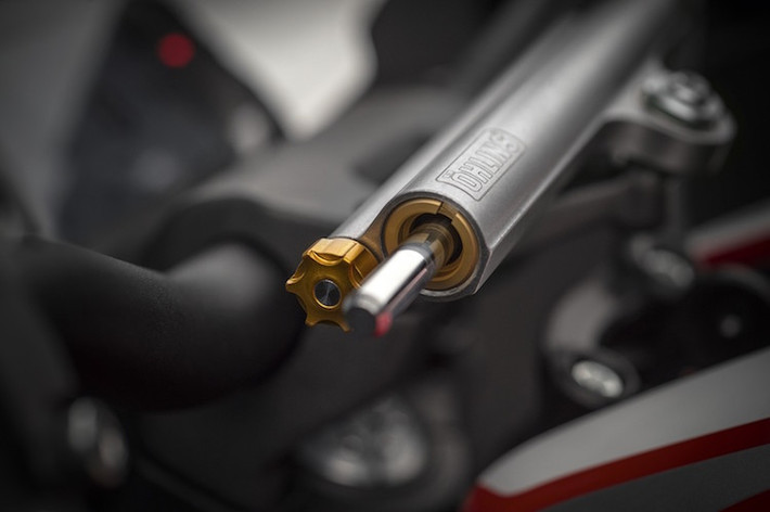Trợ lực Ohlins là trang bị tiêu chuẩn, cũng giống như hệ thống lái 3 chế độ Sport, Touring và Urban, phanh ABS 3 chế độ...