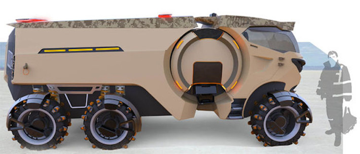 Vỏ xe được làm bằng sợi carbon kết hợp với Kevlar siêu bền, với những vùng trọng yếu có độ dày lên tới 3 cm để đảm bảo an toàn cho người ngồi trong.
