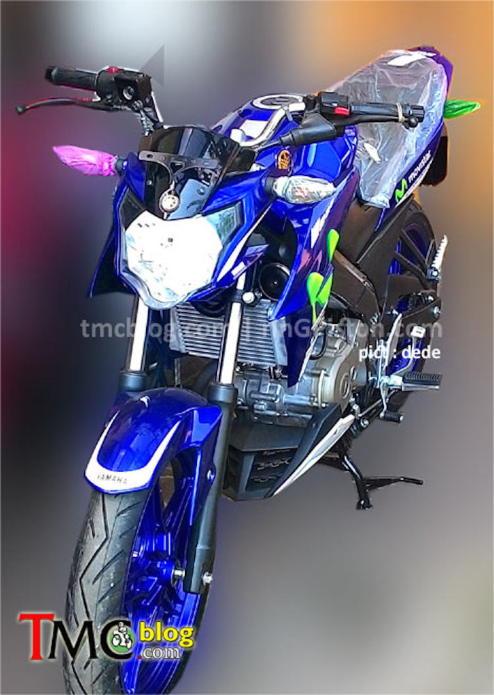Đúng như những hình ảnh đã từng rò rỉ trước đây, Vixion (hay FZ150i) mới sẽ có thiết kế sắc sảo hơn.