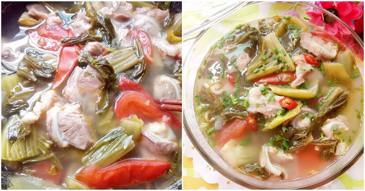 Món canh sườn sụn nấu dưa chua có vị chua chua thanh nhẹ, nóng hổi hấp dẫn chắc chắn sẽ khiến cả nhà thích thú sau dịp Tết. Ảnh: wp.