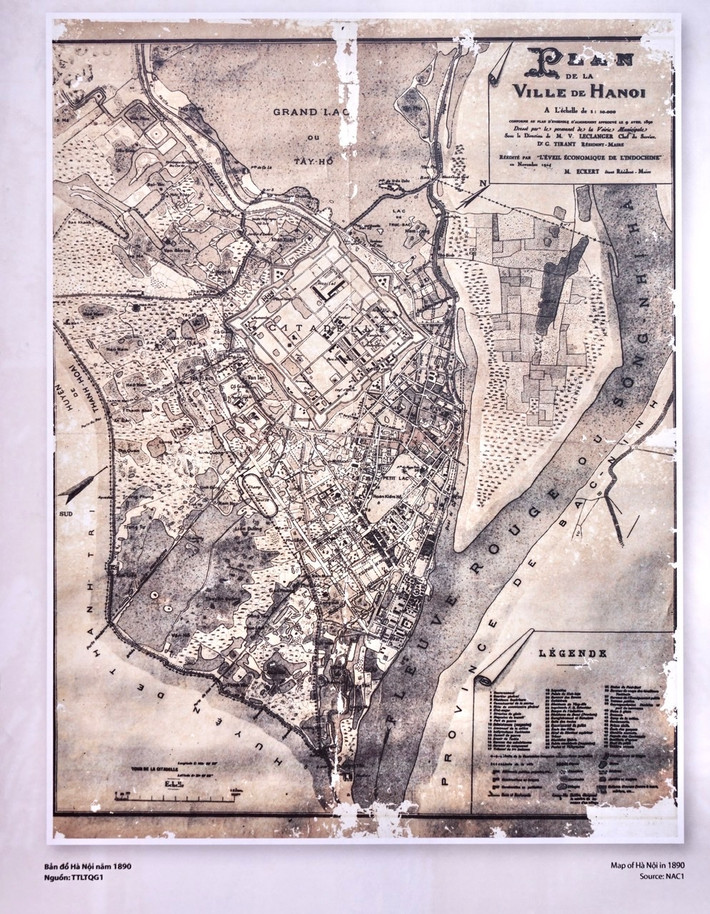Bản đồ Hà Nội năm 1890.