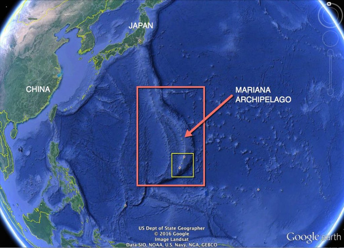 Rãnh Mariana, còn gọi là vực Mariabena hay vũng Mariana, là rãnh đại dương sâu nhất trên Trái Đất, và điểm sâu nhất của nó là nơi sâu nhất trong lớp vỏ Trái Đất. Ảnh: @History Of Diving Museum.