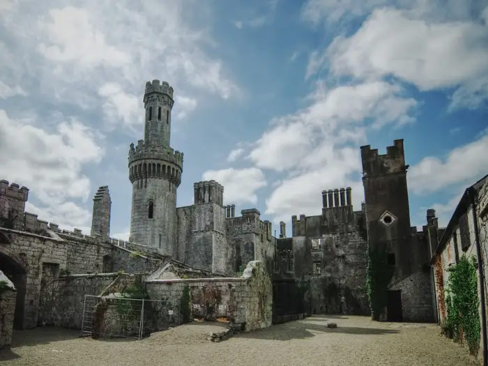 Lâu đài Duckett's Grove ở Carlow, Ireland, được xây năm 1700 và là một phần trong khu đất rộng 12.000 mẫu của gia đình Duckett nổi tiếng. Lâu đài này bị cháy trong trận hỏa hoạn năm 1933.