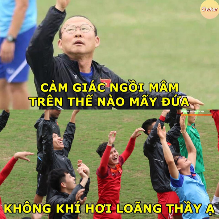 Phiên bản ăn mừng chiến thắng hài hước của thầy Park và các học trò.