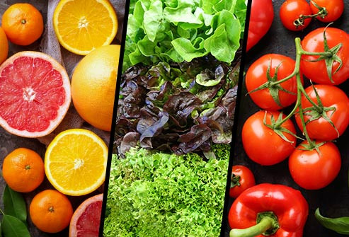 Vitamin C Còn được gọi là axit ascorbic, được hòa tan trong nước, giúp ngăn ngừa ung thư dạ dày, phổi và hệ thống tiêu hóa. Nguồn vitamin C trong thực phẩm gồm rau xanh, cà chua, và các loại trái cây họ cam quýt như cam và bưởi. Chú ý rằng quá trình gia nhiệt khi nấu có thể phá hủy nó.